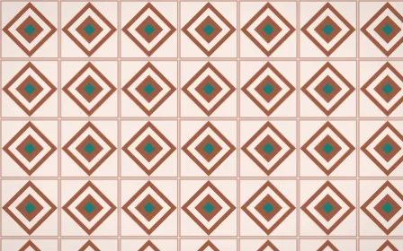 Marrakech Rose Diamond Tile — light orange, teal and beige azulejo background