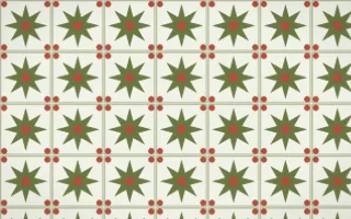 Matcha House Star Tile — light green, red and white azulejo background