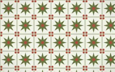 Matcha House Star Tile — light green, red and white azulejo background