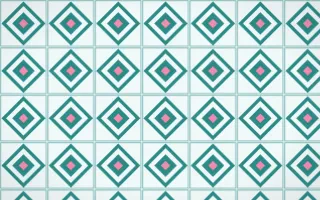 Miami Deco Diamond Tile — light teal, pink and white azulejo background