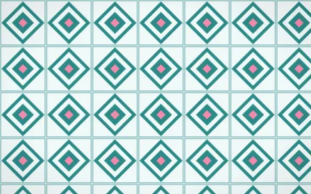 Miami Deco Diamond Tile — light teal, pink and white azulejo background