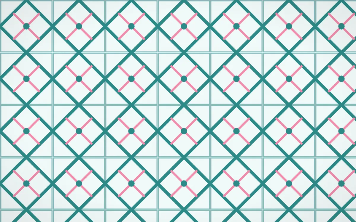 Miami Deco Lattice Tile — light teal, pink and white azulejo background