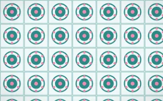 Miami Deco Medallion Tile — light teal, pink and white azulejo background