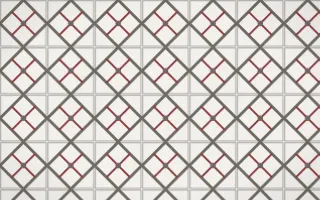 Milano Stone Lattice Tile — light grey, red and white azulejo background