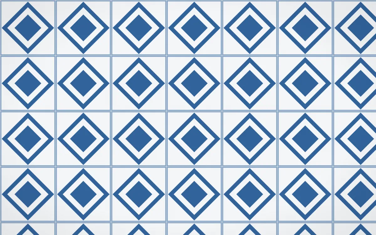 Ming Porcelain Diamond Tile — light blue and white azulejo background