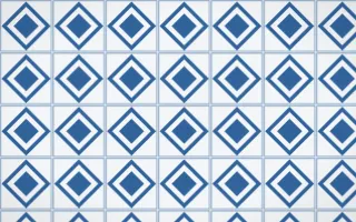 Ming Porcelain Diamond Tile — light blue and white azulejo background