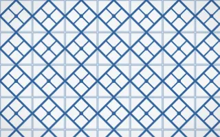 Ming Porcelain Lattice Tile — light blue and white azulejo background