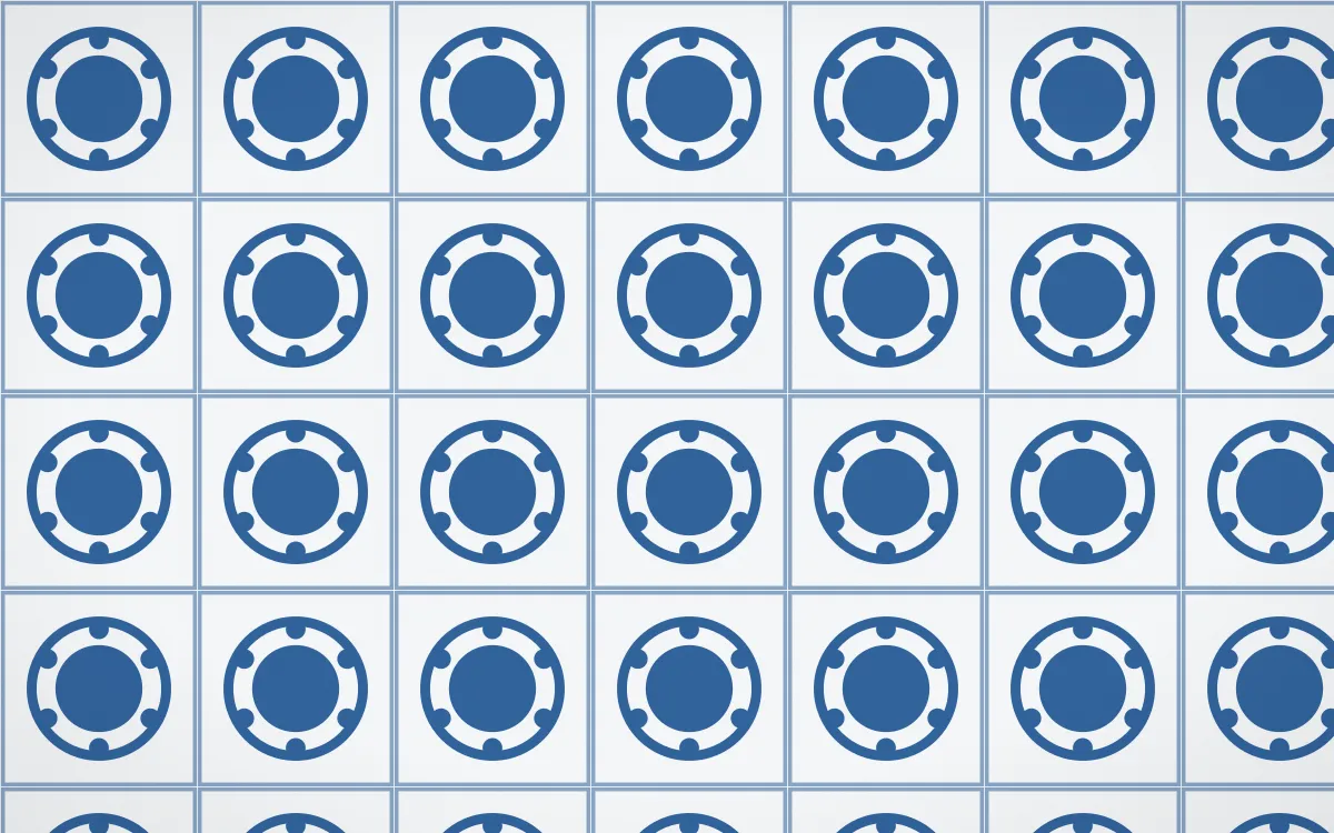 Ming Porcelain Medallion Tile — light blue and white azulejo background