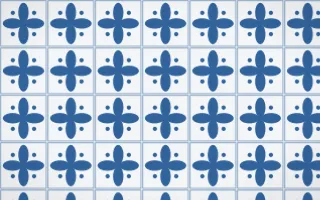 Ming Porcelain Petal Tile — light blue and white azulejo background