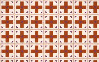 Momiji Maple Cross Tile — light brown, pink and beige azulejo background