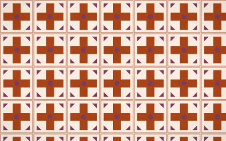 Momiji Maple Cross Tile — light brown, pink and beige azulejo background