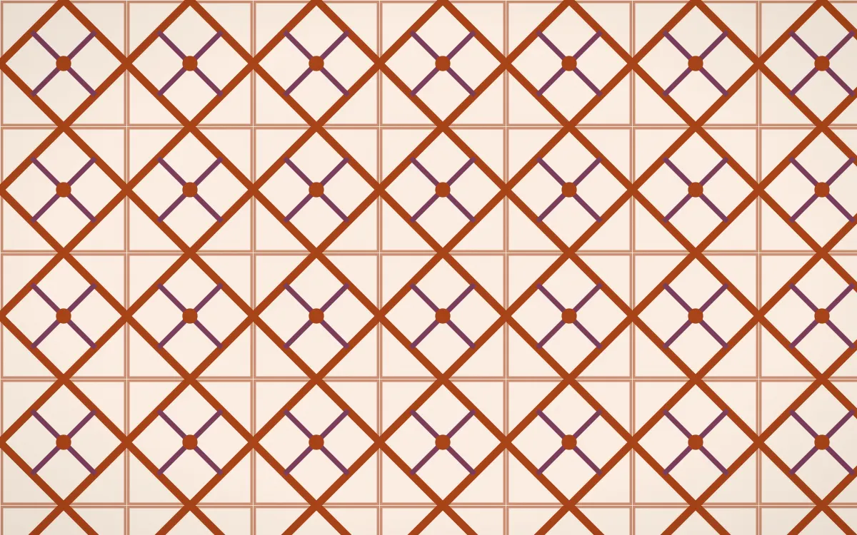 Momiji Maple Lattice Tile — light brown, pink and beige azulejo background