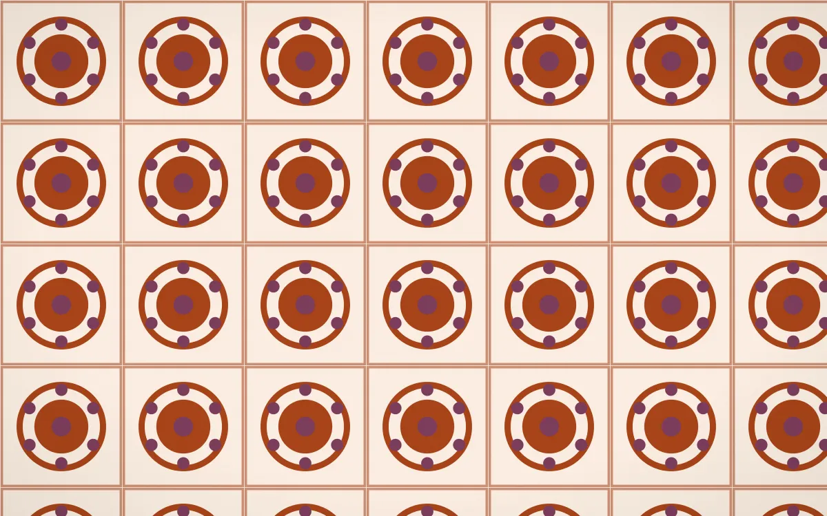 Momiji Maple Medallion Tile — light brown, pink and beige azulejo background