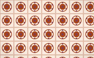 Momiji Maple Medallion Tile — light brown, pink and beige azulejo background