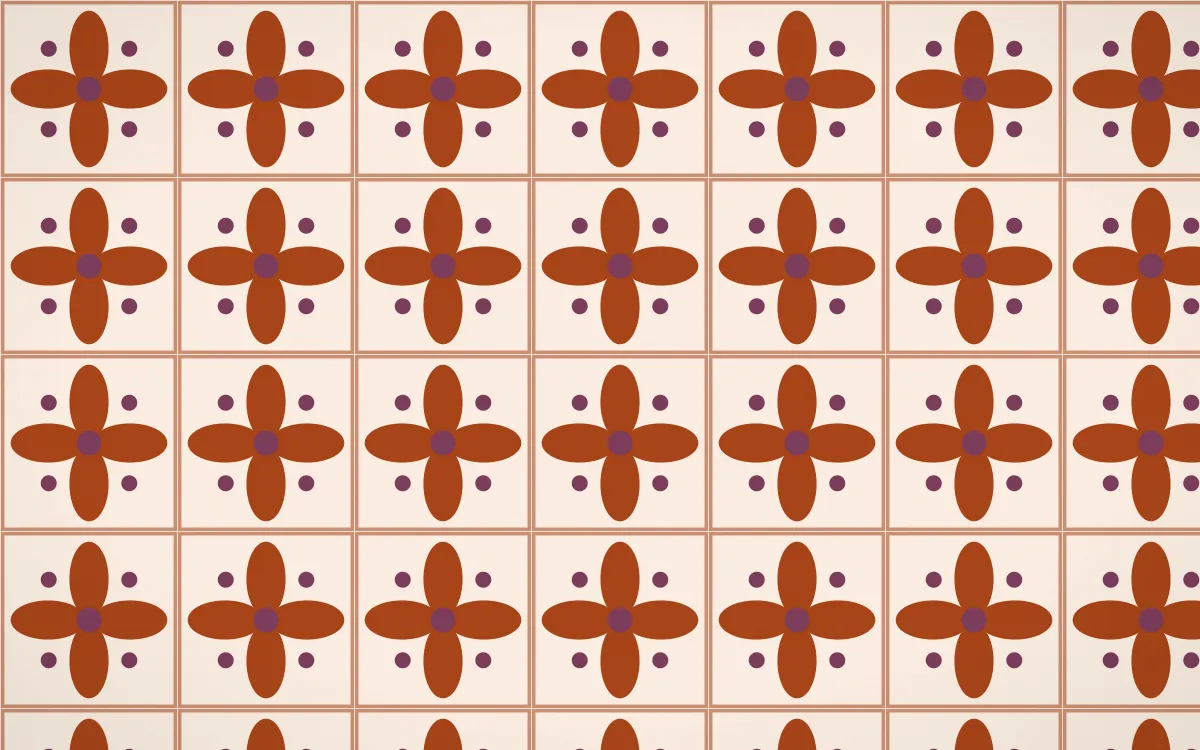 Momiji Maple Petal Tile — light brown, pink and beige azulejo background