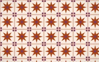 Momiji Maple Star Tile — light brown, pink and beige azulejo background