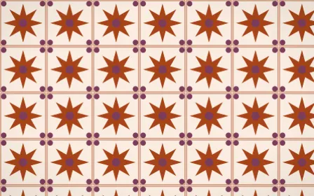 Momiji Maple Star Tile — light brown, pink and beige azulejo background