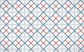 Montréal Hiver Lattice Tile — light blue, red and white azulejo background
