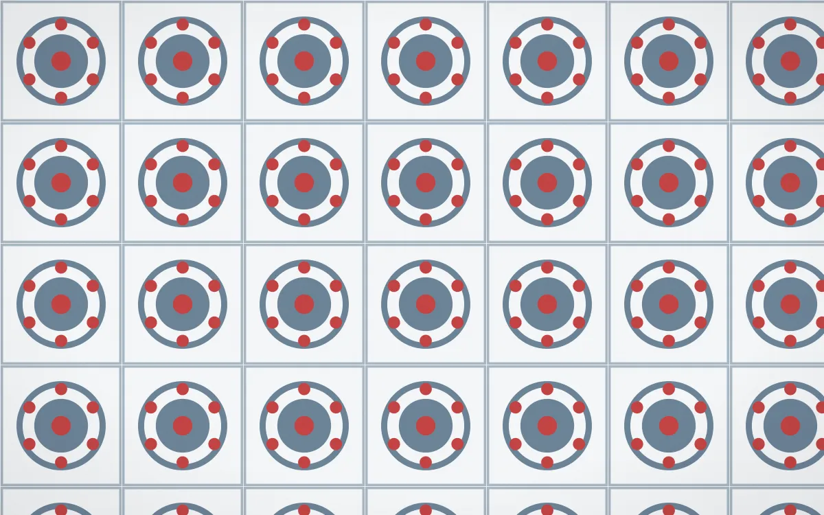 Montréal Hiver Medallion Tile — light blue, red and white azulejo background