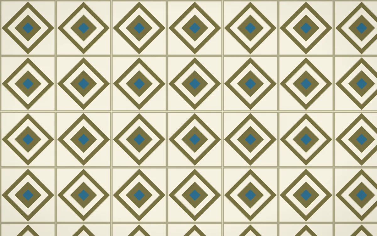 Nile Papyrus Diamond Tile — light yellow, blue and beige azulejo background