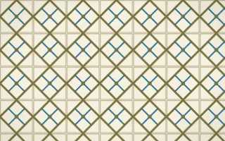 Nile Papyrus Lattice Tile — light yellow, blue and beige azulejo background