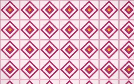Oaxaca Pink Diamond Tile — light pink, gold and white azulejo background