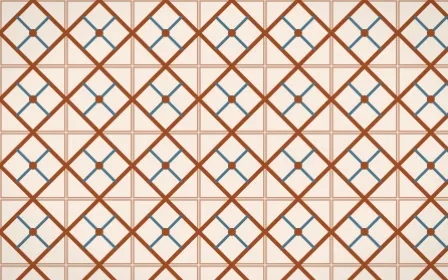 Outback Clay Lattice Tile — light brown, blue and beige azulejo background