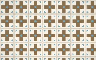 Pampas Cream Cross Tile — light orange, blue and beige azulejo background