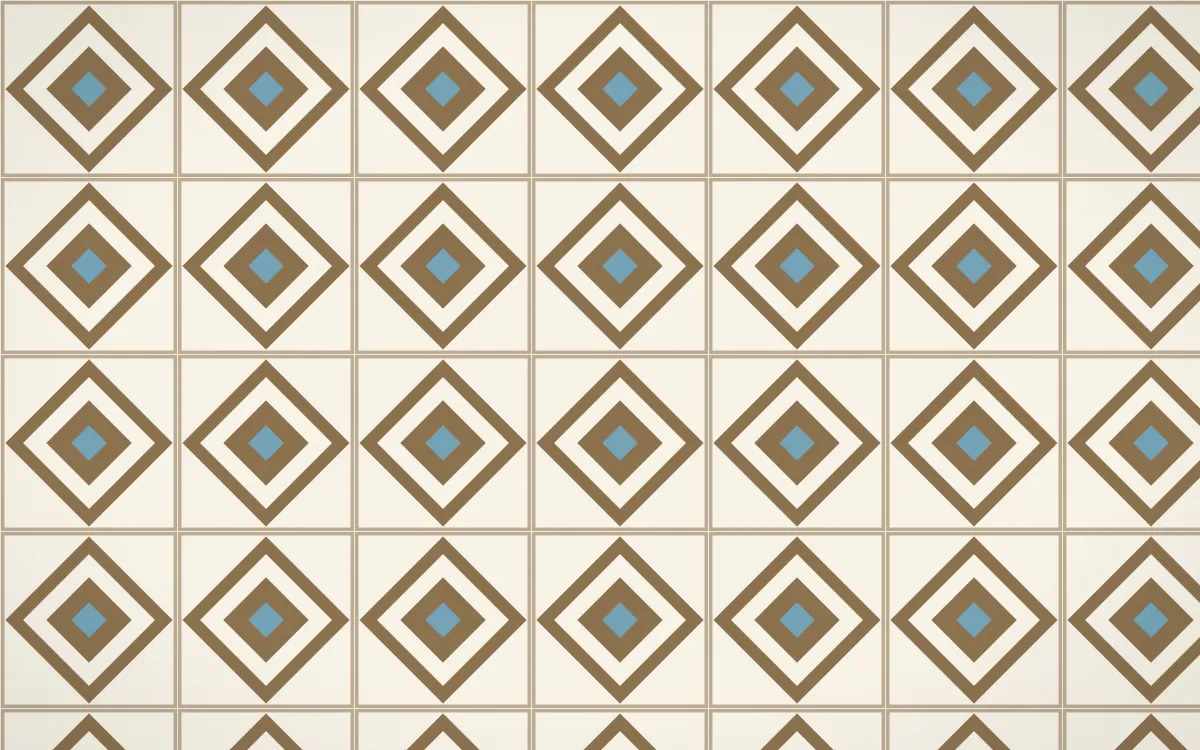 Pampas Cream Diamond Tile — light orange, blue and beige azulejo background