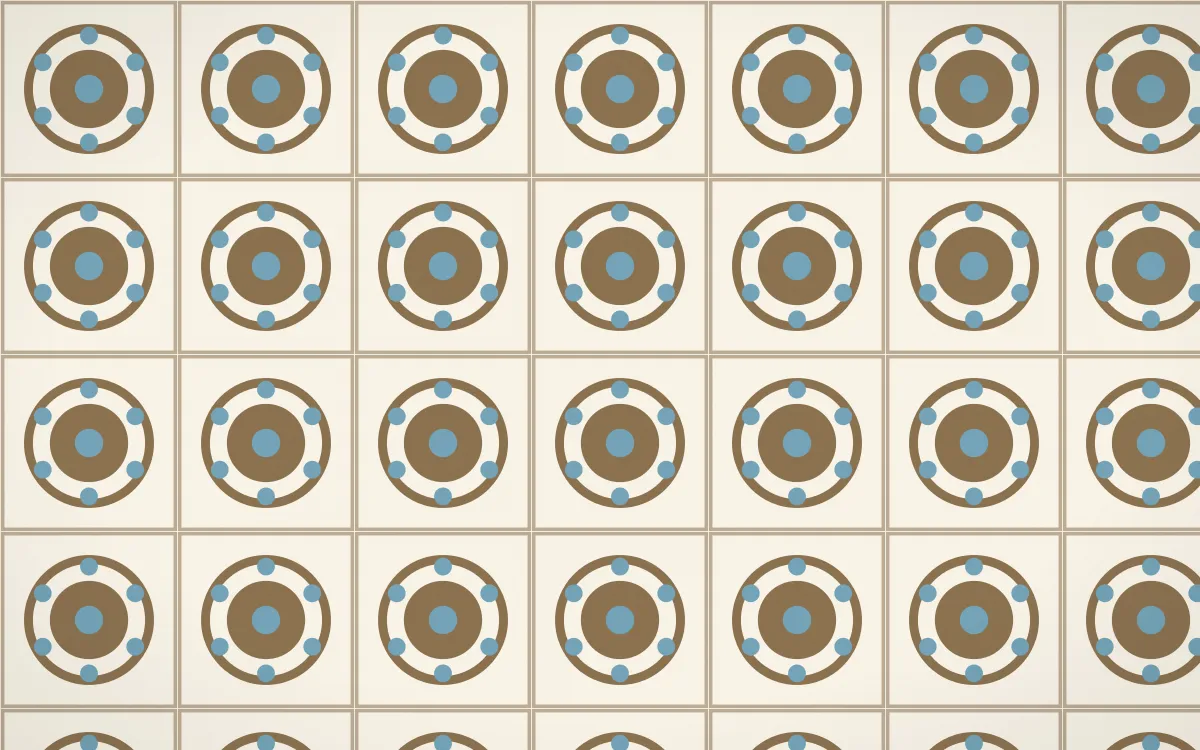 Pampas Cream Medallion Tile — light orange, blue and beige azulejo background