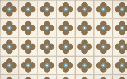 Pampas Cream Quatrefoil Tile — light orange, blue and beige azulejo background
