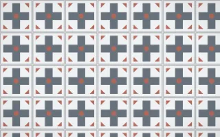 Paris Zinc Cross Tile — light blue, red and white azulejo background