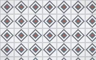 Paris Zinc Diamond Tile — light blue, red and white azulejo background