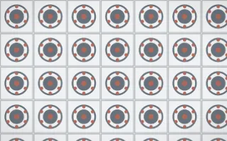 Paris Zinc Medallion Tile — light blue, red and white azulejo background