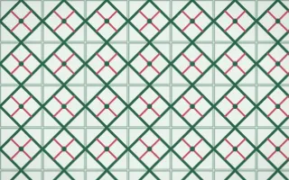 Persian Garden Lattice Tile — light green, red and white azulejo background