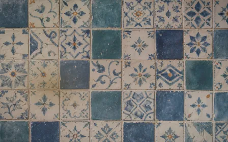 Azulejo Blue Hour — light brown and beige azulejo background