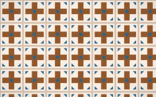 Porto Terra Cross Tile — light brown, blue and beige azulejo background