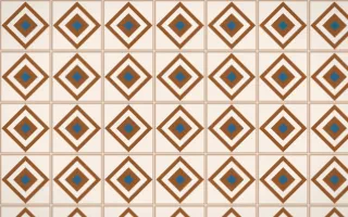 Porto Terra Diamond Tile — light brown, blue and beige azulejo background