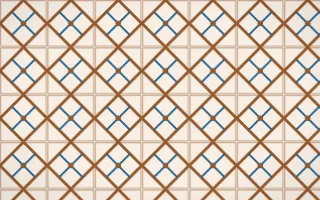 Porto Terra Lattice Tile — light brown, blue and beige azulejo background