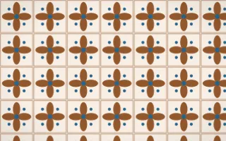 Porto Terra Petal Tile — light brown, blue and beige azulejo background