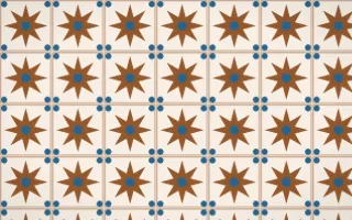 Porto Terra Star Tile — light brown, blue and beige azulejo background