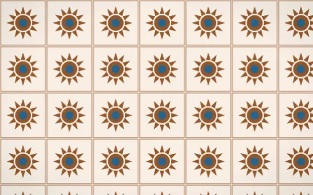 Porto Terra Sunburst Tile — light brown, blue and beige azulejo background