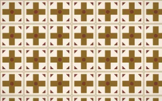 Prague Gold Cross Tile — light brown and beige azulejo background