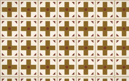Prague Gold Cross Tile — light brown and beige azulejo background