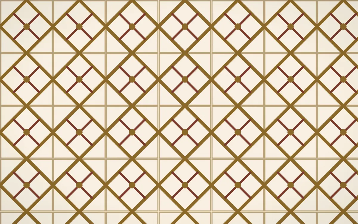 Prague Gold Lattice Tile — light brown and beige azulejo background