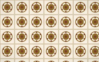 Prague Gold Medallion Tile — light brown and beige azulejo background