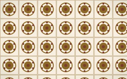 Prague Gold Medallion Tile — light brown and beige azulejo background