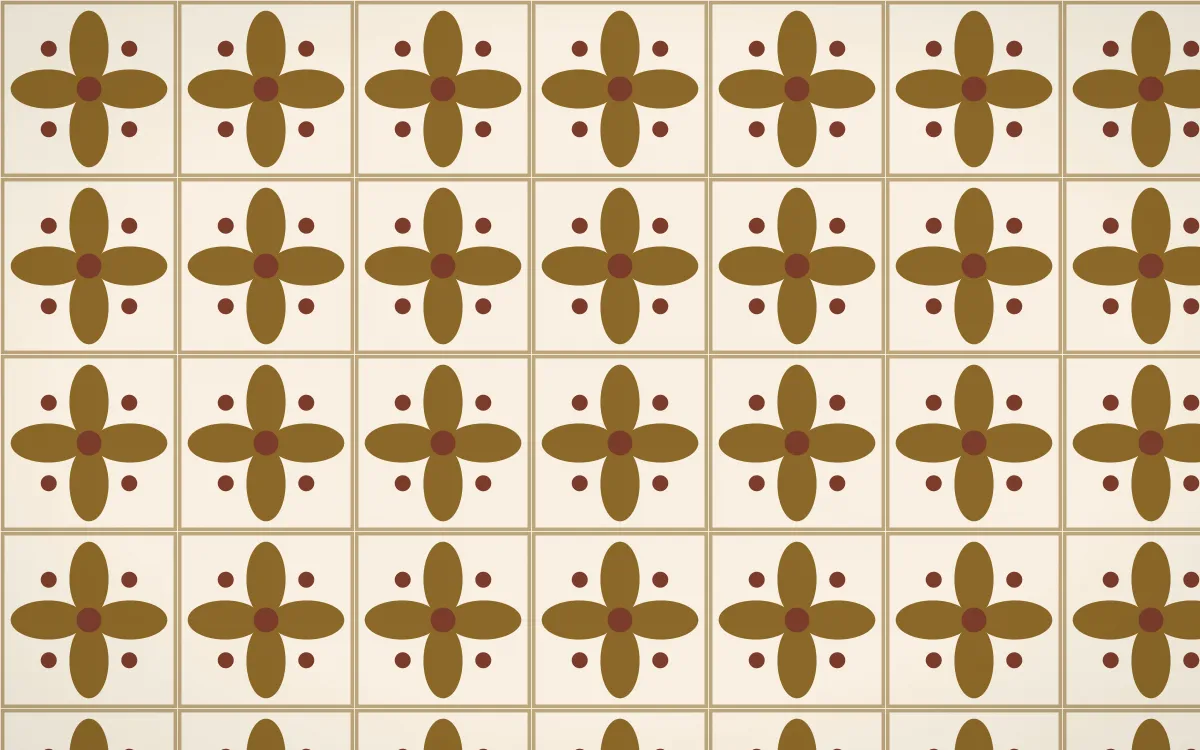 Prague Gold Petal Tile — light brown and beige azulejo background