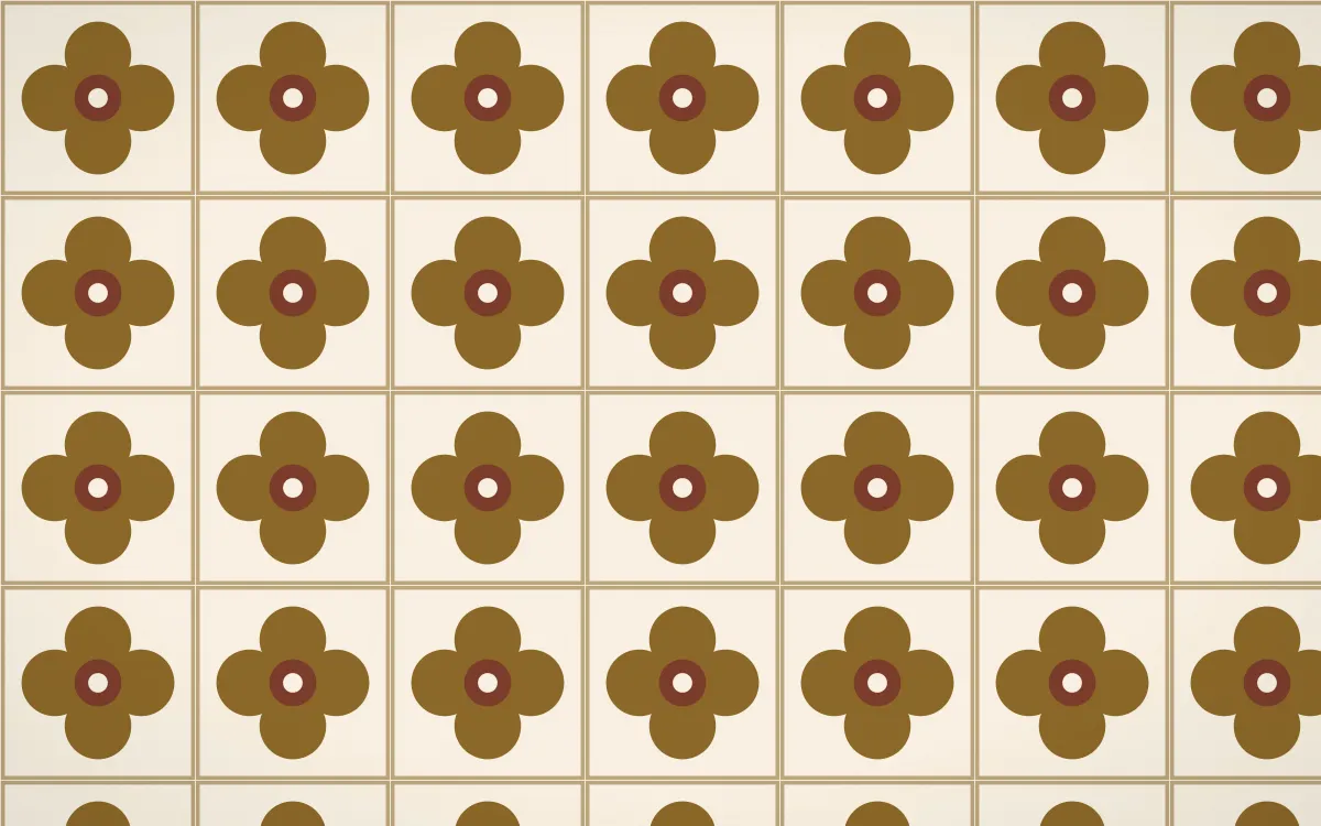 Prague Gold Quatrefoil Tile — light brown and beige azulejo background