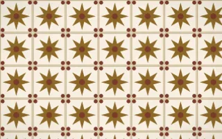 Prague Gold Star Tile — light brown and beige azulejo background